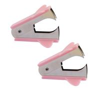 Déboteur d'alimentation, 2PCS Portable Efficient REPLACE Ergonomic Design Stapler Emboucheur pour les services de financement de bureau (Rose)