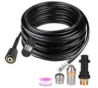 Déboucheur Canalisation -15M -180bar-Deux types de buses -Compatible avec Kärcher K2/K3/K4/K5/K6/K7 nettoyeurs haute pression