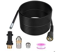 Déboucheur Canalisation-15M-Noir-180bar-Deux types de buses -Compatible avec Kärcher K2K3K4K5K7 HD/HDS nettoyeurs haute pression