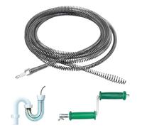 Deboucheur Canalisation 3m x 10 mm en Acier Inoxydable Avec Adaptateurs Manuels, Avec Pointe de Perçage, Spirale Professionnel Multifonction pour Canalisations, Éviers, WC, Cuisine, Salle de Bain