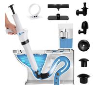 Déboucheur canalisation haute pression, deboucheur haute-pression avec pompe pour toilette, wc, évier, baignoire, siphon avec accessoires, débouchage rapide, facile, efficace, notice incluse.