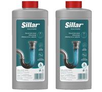 Déboucheur canalisation liquide - Sillar - 2 x 1000ml - pour lavabos, éviers, receveurs de douche, dissout les bouchons de graisse