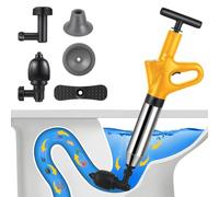 Deboucheur Canalisation, Ventouse Deboucheur avec Baromètre, Débouche Toilette avec Quatre Ventouses pour les Toilettes, les Salles de Bains, les Éviers et les Canalisations