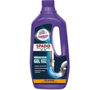SPADO - Déboucher Gel - Bouchon total eau stagnante - Compatible fosses septiques- Détruit les odeurs - soude minérale concentrée 30% - action dès 15min - 1 L -
