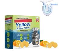 Déboucheur Citron Éclatant, comprimés moussants jaunes puissants au citron, spécialement formulés pour un nettoyage en profondeur des canalisations et des éviers.