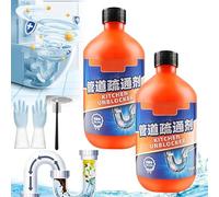 Déboucheur de canalisation 6 en 1, Déboucheur Gel Epais, Kitchen Unblocker, Pipeline Dredging Agent, Powerful Kitchen Unblocker for Kitchen Toilet Pipeline Quick Cleaning Tool (2Pcs-300ML)