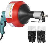 Déboucheur de canalisation électrique portable à alimentation automatique, déboucheur de canalisations à câble - Débouche les canalisations des éviers/baignoires/cuisine 700 W rouge