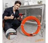 Déboucheur de canalisations 5 mm, câble souple en acier plaqué cuivre, flexible, pour déboucher les tuyaux en PE et les égouts 10M