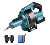 Déboucheur de canalisations compatible avec batterie Makita 18 V, diamètre 9 mm, 7 m, spirale de nettoyage de tuyaux pour tuyaux de 16 à 85 mm de diamètre, déboucheur électrique pour WC, canalisations
