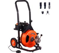 Déboucheur de canalisations Débouchage électrique 220V - Déboucheur de canalisations - Câble acier 15m x 9,5mm - Spirale de nettoyage de canalisations - 1500 tr/min vitesse de rotation à vide