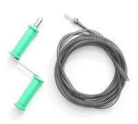 Déboucheur de serpent de vidange 5m x 10mm, outils déboucheur toilettes flexibles avec manivelle et tarière vidange pour le nettoyage des tuyaux