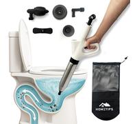 Déboucheur de Toilette à Air Comprimé - Ventouse deboucheur avec 4 Embouts pour WC, Évier, Lavabo, Salle de Bain, Siphon - Alternative Débouchage Furet, Ventouse - Deboucheur Canalisalisations