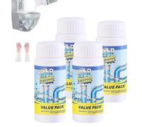 Deboucheur,Deboucheur Canalisation Professionnel,Nettoyant Puissant Canalisation,IdÉAl En Cas D'eau Stagnante Cuisine, Salle De Bains, Toilettes, Siphons De Sol (4pcs)