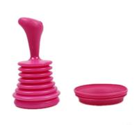 Déboucheur d'évier de cuisine et de salle de bain avec corps en polypropylène et soufflet haute force pour un débouchage fiable des canalisations (rose rouge)
