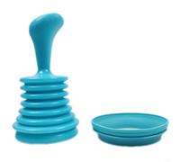 Déboucheur d'évier de cuisine et de salle de bain avec corps en polypropylène et soufflet haute force pour un débouchage fiable des canalisations (bleu)