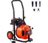 Déboucheur électrique 220V 23mx12,7mm Câble acier Spirale de nettoyage 1500tr/min Vitesse de rotation à vide