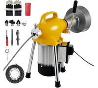 Déboucheur électrique à alimentation automatique 500 W 400 trmin avec câble en acier de 25 m et kit de 8 lames