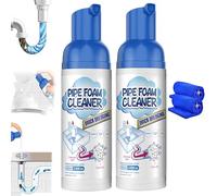 Déboucheur mousse pour canalisations, déboucheur avec tube, formule sûre et douce, mousse pour canalisations, éviers, toilettes, cuisine et lavabos, action rapide et efficace, 60 ml (2Pièce)