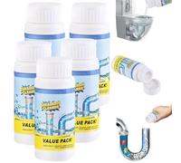 Déboucheur Pro, Sink and Drain Cleaner, Déboucheur Canalisation Puissant pour Évier, Salle de Bains, WC et Siphons, Nettoyant Rapide contre Cheveux et Graisses (5 bouteille)