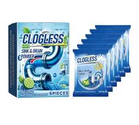 Déboucheur puissant pour évier et canalisations, déboucheur de canalisations, en gel, poudre propre, pipeline de cuisine, poudre de drainage efficace pour les canalisations, 30 g, 6 pièces