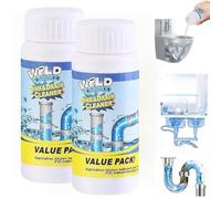 Déboucheur puissant pour évier et canalisations, déodorant, poudre nettoyante pour évier et canalisations, agent de débouchage puissant pour cuisine, salle de bain, toilettes, douche (2 pcs)