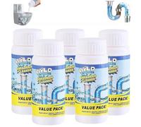Déboucheur puissant pour évier et canalisations, déodorant, poudre nettoyante pour évier et canalisations, agent de débouchage puissant pour cuisine, salle de bain, toilettes, douche (5 pcs)