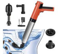 Déboucheur WC Électrique Puissant avec Tête Rotative 360°, Déboucheur WC Professionnel avec 3 Têtes Remplaçables, Pompe Deboucheur WC pour Déboucher Toilettes Baignoires Lavabos Éviers et Canalisatio