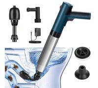 Déboucheur WC Électrique Puissant avec Tête Rotative 360°, Pompe Déboucheur Canalisation avec 3 Têtes Remplaçables, Déboucheur à Pompe pour Déboucher Toilettes Baignoires Lavabos Éviers et Canalisatio