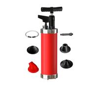 Déboucheur WC Piston de Toilette avec Manomètre, Déboucheur à Pompe Haute Pression avec 4 Ventouses, pour Déboucher Les Évier Lavabo Baignoire Drain de Sol
