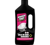 Débouch'tout - Déboucheur Spécial Salle de bain, Dissout cheveux et graisse de savons, Evite bouchons et mauvaises odeurs, dissout cheveux et poils, 800 ml