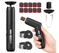Débrideur électrique 2 en 1, design pliable, exfoliant pour pieds avec réglage continu de la vitesse et 40 tampons abrasifs pour éliminer les peaux mortes et soigner les ongles