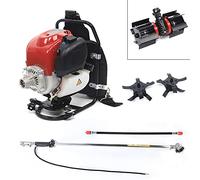 Débroussailleuse à 4 temps multifonction 3 en 1 à essence pour désherber, récolter, arracher et creuser dans les champs
