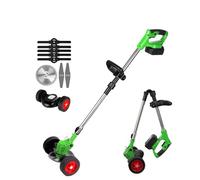 Débroussailleuse à batterie 21 V - Tondeuse électrique à hauteur réglable, débroussailleuse de jardin sans fil à batterie, débroussailleuse électrique pliable, pour gazon et jardin (2 x 12 000 mAh