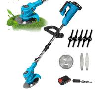 Débroussailleuse à batterie, 800 W, tondeuse électrique sans fil, 3 types de lames, 90 - 120 cm, manche réglable, tondeuse portable pour couper les mauvaises herbes, gazon extérieur (1 batterie)