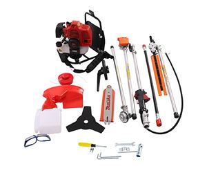 DéBroussailleuse à Essence 2 Temps 4 en 1 Multifonction, 52 CC DéBroussailleuse à Essence Coupe-Bordure Garden Tool avec Rallonge Appareil Combiné Taille-Haie SystèMe Combiné éLagueuse