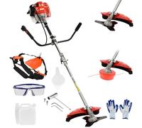 Débroussailleuse à essence 2 temps 52 cc pour débroussailleuse de jardin, débroussailleuse à essence 2 en 1, sac à dos