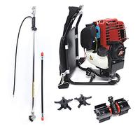 Débroussailleuse à essence 4 temps, 36 cc, portable à dos, outil multifonction 3 en 1, taille-haie à essence, desserrage, avec sangle de transport professionnelle avec système anti-vibration/tête de