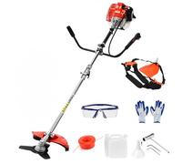 Débroussailleuse à essence 52 cc 2 en 1 pour débroussailleuse de jardin, moteur 2 temps de 2,2 kW, tige droite, style sac à dos, désherbant robuste avec lame et tête en nylon pour la coupe de brousse