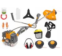 Débroussailleuse thermique avec moteur 2 temps 49 cm³ 6 CV effectif + kit d'accessoires