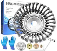 Débroussailleuse à Fil métallique, Brosse de désherbage Professionnelle pour débroussailleuse, diamètre de 25,4 mm, pour Herbes Sauvages, pour Un démoussement Efficace, 8 inch
