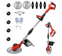 Débroussailleuse avec brosse de désherbage pour batterie Makita, débroussailleuse sans fil 21 V, manche télescopique de 100 à 140 cm (largeur de coupe 24 cm, 25000 tr/min) pour la pelouse et le jardin