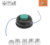 Débroussailleuse, coupe-herbe Tête à fil, tête de coupe 2 - 2,4mm incl. 5 adaptateurs