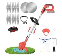 Débroussailleuse De Jardin sans Fil avec Lames, Électrique Télescopique Légère 1 Batterie, Rotation À 90° Léger Bonne Puissance