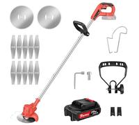 Débroussailleuse électrique sans fil 21 V avec lame en métal, 3 en 1, pliable, sans câble, tête pivotante à 90°