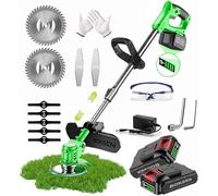 Debroussailleuse Electrique sans Fil 24V 4.0Ah Tondeuse Coupe Bordure sans Fil avec 9 Lames Poignée Télescopique Debrouissalleuses Légère à Faible Bruit pour La Taille du Jardin