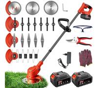 Débroussailleuse Electrique sans Fil 800W, Débroussailleuse Batterie, avec 2 Batteries 4.0Ah et 4 Lames, Coupe Bordure sans Fil avec Batterie pour tondre Le Jardin et la pelouse.
