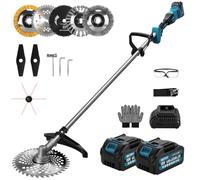 Débroussailleuse sans fil 1380 W pour batteries Makita, avec 2 batteries et | Débroussailleuse sans fil 7 en 1 avec brosse à mauvaises herbes, moteur sans balais 18800 tr/min pour jardin