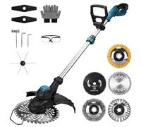 Débroussailleuse sans fil 7 en 1 compatible avec batteries Makita 18 V, 980 W, batterie sans balais avec longueur réglable de 100 à 140 cm, débroussailleuse électrique pour jardin, pelouse (sans