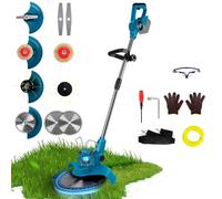 Débroussailleuse sans fil compatible avec batterie Makita 18 V, 4 en 1, sans balais, largeur de coupe 20 cm, poignée réglable, tige télescopique de 99 à 135 cm, pour pelouse de jardin, buisson épineux