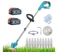 Débroussailleuse sans fil, de rechange, pour Makita 18 V DUR181Z, compatible avec batterie Makita BL1830B, avec 2 batteries de 5500 mAh et chargeur, barre de guidage télescopique réglable, pour